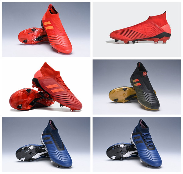 2018 new arrival mens soccer cleats Predator 19.1 FG 18.1 soccer shoes Predator 19 FG 18 football boots Shadow Mode botas de futbol