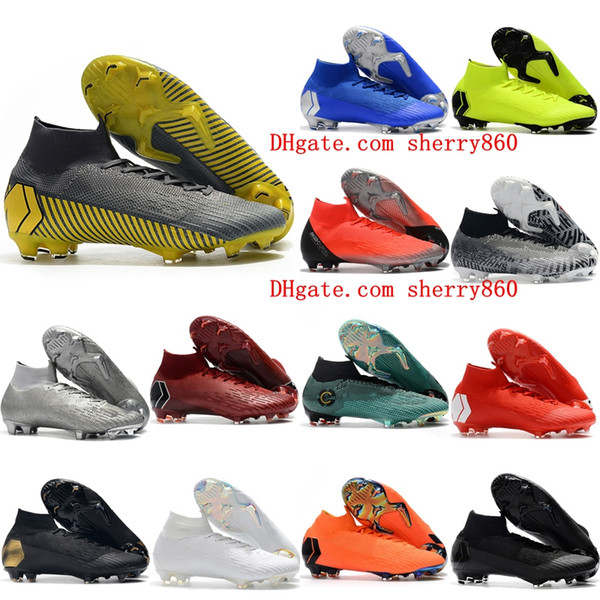 2019 mens soccer shoes Mercurial Superfly VI 360 Elite CR7 FG soccer cleats Crampons de football boots SuperflyX Ronaldo scarpe calcio