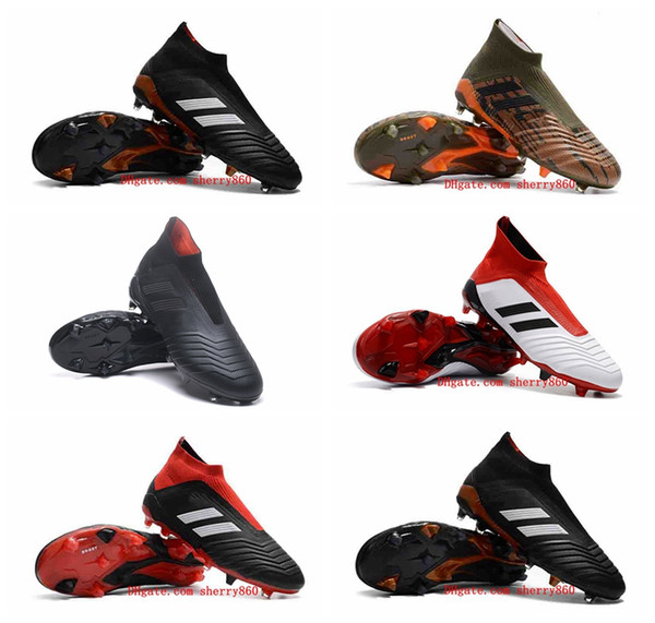 2018 outdoor mens womens soccer cleats Predator 18 football boots for sale laceless boots boys kids youth high top soccer shoes cheap