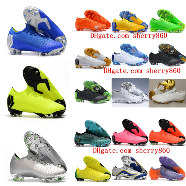 2019 mens soccer cleats Mercurial VAPORX Fury VII Elite SE FG soccer shoes Mercurial Superfly CR7 neymar football boots socks ACC black