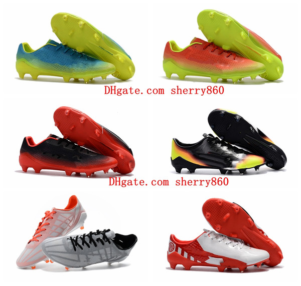 2019 soccer cleats evoSPEED Fresh FG Graphic39 soccer shoes mens evoSPEED 1.4 SL FG Orange Clownfish/Electric Blue Lemonade football boots