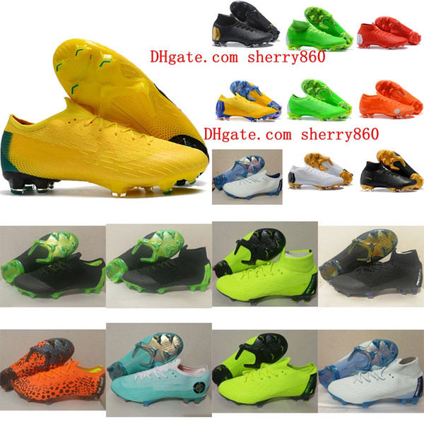 2018 mens soccer cleats Mercurial Superfly VI Elite 360 CR7 FG AC high ankle leather soccer shoes Ronaldo neymar football boots cheap new