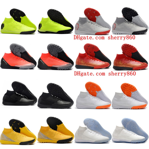 2019 cheap mens soccer cleats CR7 Mercurial Superfly VI 360 Elite Neymar IN TF indoor soccer shoes mens football boots chuteira ronaldo Hot