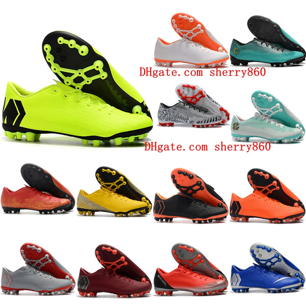 2019 mens soccer shoes Mercurial Superfly 12 Academy CR7 AG-R outdoor soccer cleats chaussures de football boots size 39-45 cheap