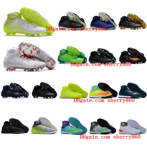 Magista obra 2 FG Soccer Boots Mens High Tops Football Boots 2017 MagistaX Proximo II IC TF Indoor Soccer Cleats Turf Soccer Shoes