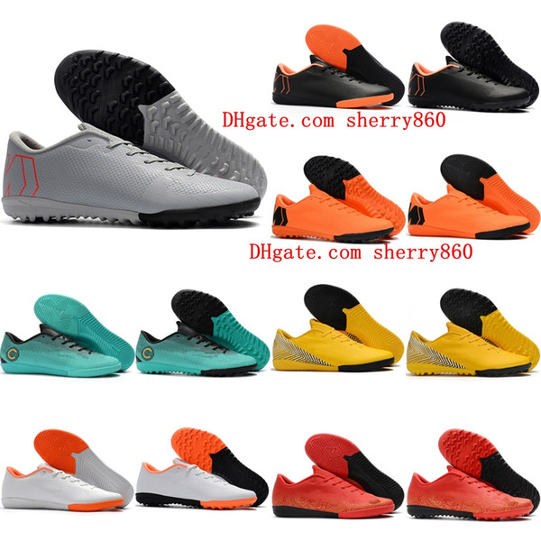 2018 indoor soccer shoes VaporX XII Academy TF IC CR7 neymar Ronaldo football boots mens low soccer cleats Mercurial Superfly orange Black