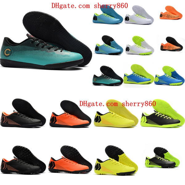 2018 indoor soccer cleats low top mens soccer shoes Mercurial Superfly VAPORX 12CLUB IC TF football boots cr7 turf cleats new arrival