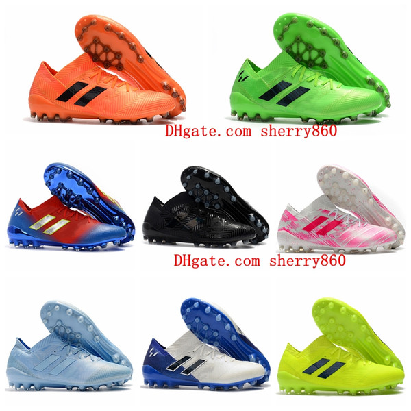 2019 new mens soccer cleats Nemeziz Messi 18.1 AG soccer shoes Nemeziz 18 chaussures de football boots chuteiras de futebol orange original