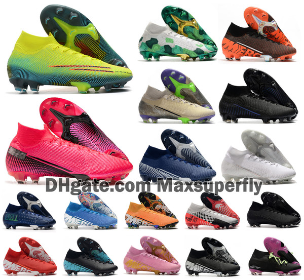 2020 Mens Mercurial Superfly VII 7 360 Elite SE FG Boys Womens CR7 Ronaldo Neymar MDS 001 002 Soccer Shoes Football Boots Cleats Size 39-4