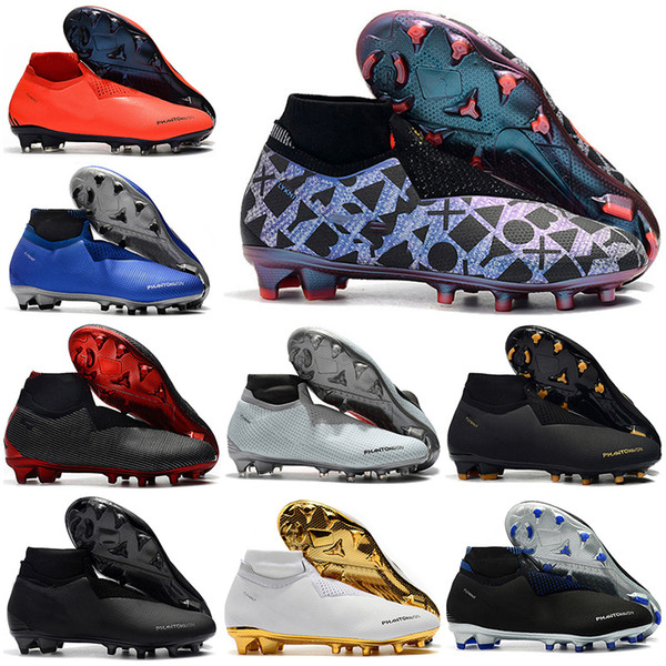 Mens High Ankle Football Boots EA Sports Phantom VSN Elite DF FG Soccer Shoes X JD PSG Phantom Vision FG Outdoor Soccer Cleats