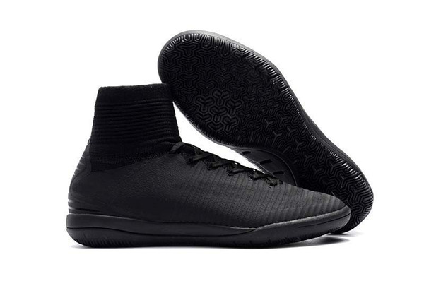 New Classic Style All Black Football Boots Mercurial Superfly V TF/IC FG Ronaldo CR7 Soccer Shoes Mens Soccer Cleats