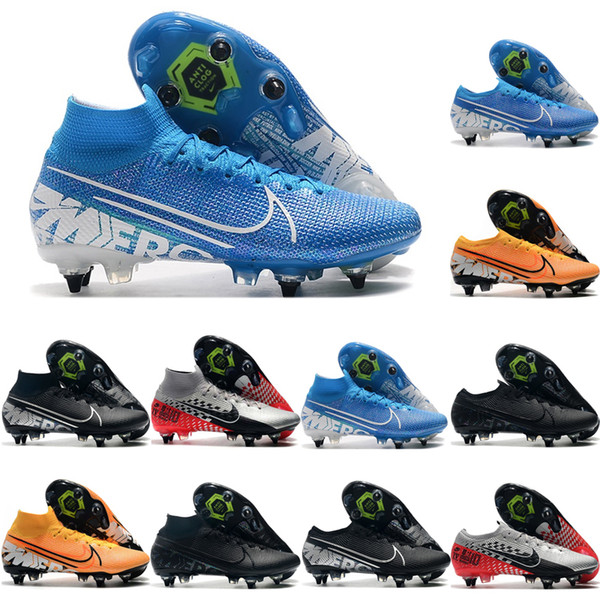 2019 mens soccer shoes Mercurial Superfly 7 Elite SG-PRO AC SG soccer cleats football boots cheap botas de futbol