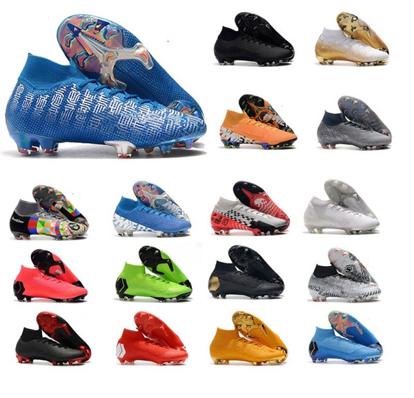 Mens Mercurial Superfly VI Soccer Shoes 360 Elite FG KJ 6 XII 12 CR7 SE chuteiras de futebol Boys Taquets Football Boots Cleats