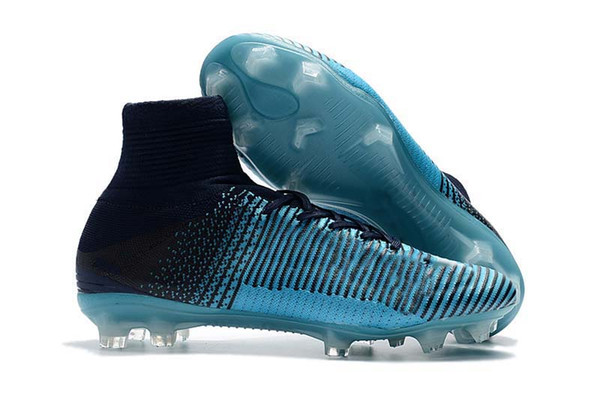 Top Quality Ice Football Boots Men/Women/Kids Mercurial Superfly V TF/IC FG Ronaldo CR7 Soccer Shoes Soccer Cleats