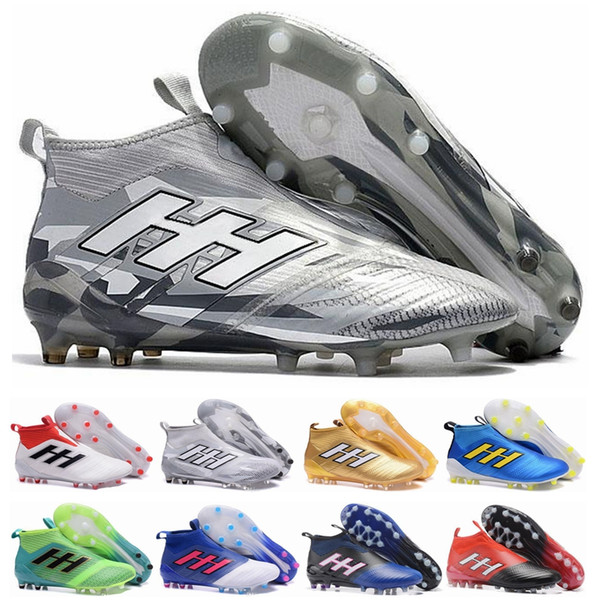 Ace 17+ Purecontrol Primeknit outdoor Soccer Cleats taquets Firm Ground Cleats Trainers FG NSG Mens Football Boots Soccer Shoes Gold