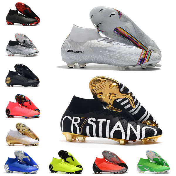 2020 Mercurial Superfly VI Soccer Shoes 360 Elite FG KJ 6 XII 12 CR7 SE Ronaldo Neymar Mens Women Boys Outdor Football Boots Cleats US3-11