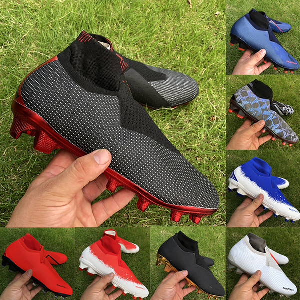 Mens Soccer Shoes Phantom VSN Elite DF FG Football Boots black lux royal Full charged burgundy PSG Soccer Cleats sneakrs size39-45