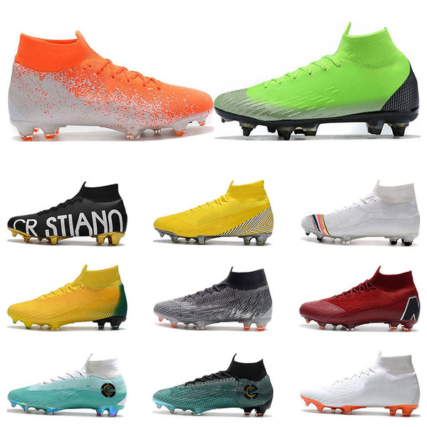 2020 Mercurial Superfly VI 360 Elite FG KJ 6 XII 12 CR7 Ronaldo Neymar Mens Boys Soccer Shoes Football Boots Cleats size 39-45