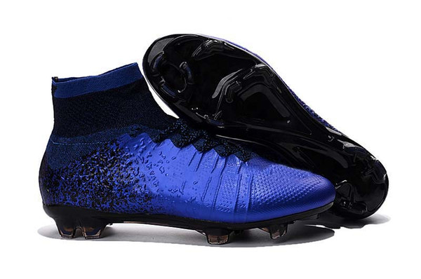 Top Quality Classic Style Blue CR7 Football Boots Men/Women/Kids Mercurial Superfly V TF/IC FG CR7 Soccer Shoes Soccer Cleats