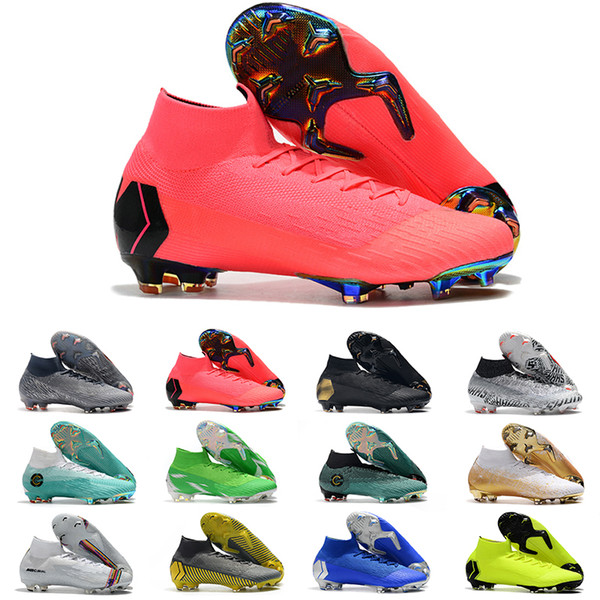 2019 Mercurial Superfly VI Soccer Shoes 360 Elite FG KJ 6 XII 12 CR7 SE Ronaldo Neymar Mens Women Boys Football Boots high ankle Cleats