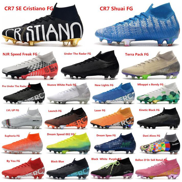 CR7 Soccer Cleats Mercurial Superfly VII 7 360 Elite 002 CR7 Ronaldo Neymar Mens Boys Soccer Shoes Football Boots US 6.5-11