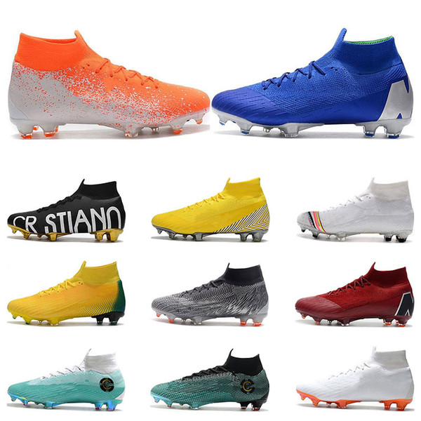 Mercurial Superfly 6 VI 360 Elite SE SG FG KJ 6 XII 12 CR7 Stiano Neymar CR Mens Boys High Soccer Shoes Football Boots Cleats size 39-45