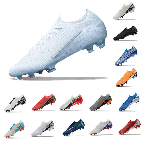 Mercurial Vapors 13 Elite FG Soccer Cleats Nuovo White New Lights Chrome Blue Hero Neymar Speed Freak Under the Radar Laser Orange