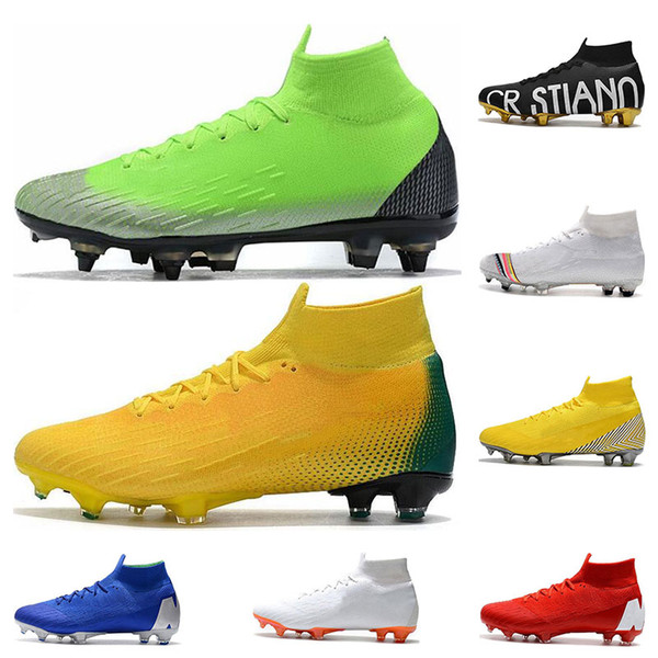 2020 Mercurial Superfly VI 360 Elite FG KJ 6 XII 12 CR7 Ronaldo Neymar Mens Women Boys High Soccer Shoes Football Boots Cleats size 39-45