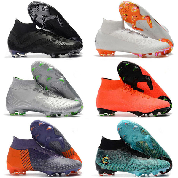 New High Tops 2018 Soccer Cleats Socks ACC Mercurial Superfly VI 360 Elite FG Football Boots CR7 Cristiano Ronaldo Neymar JR Soccer Shoes