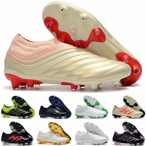 Copa 19+ 19.1 FG AG 19+x 19 Hot Slip-On Champagne Solar Red Soccer Football Shoes Boots Scarpe Calcio Cleats Taquets Size 39-45