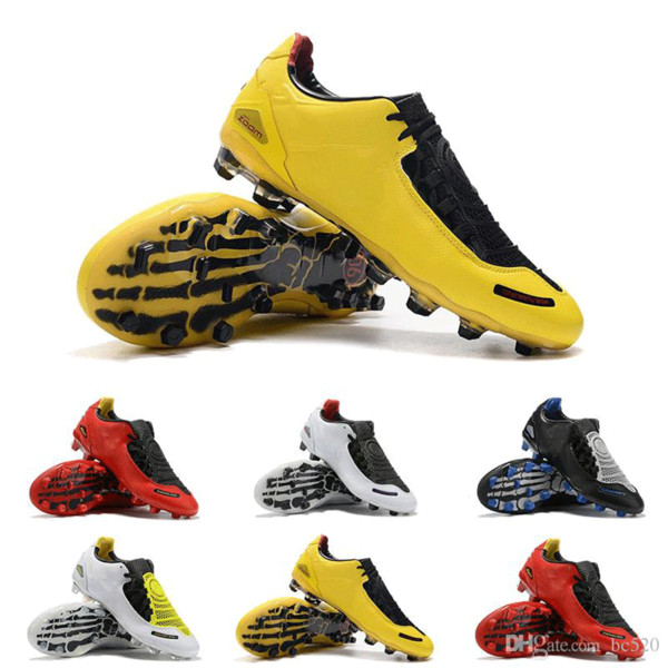 2019 New Arrival Mens Total 90 Laser I SE FG Football Shoes Top Quality Black Yellow Athletic Fashion Soccer Cleats Fast Shipping Size 35-45