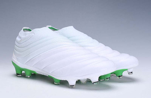 2019 Top Quality White Green Copa 19+ FG Football Boots Primeknit Copa 70Y FG Soccer Shoes Mens Soccer Cleats Sneakers Size 39-45