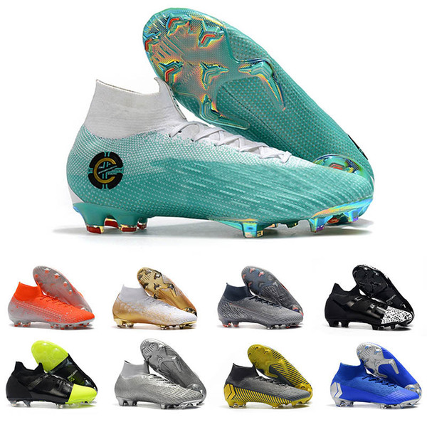 2019 Mercurial Superfly VI 360 Elite FG Soccer Shoes Mens Trainers Ronaldo Neymar High Football Cleats Sports Designer Shoes Size 39-45