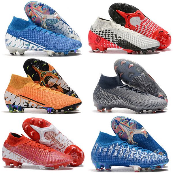 2019 New Color Low Mercurial Superfly VI CR7 SE Elite FG Men Soccer Shoes LVL UP CR7 Soccer Cleats Outdoor Mens Football Boots