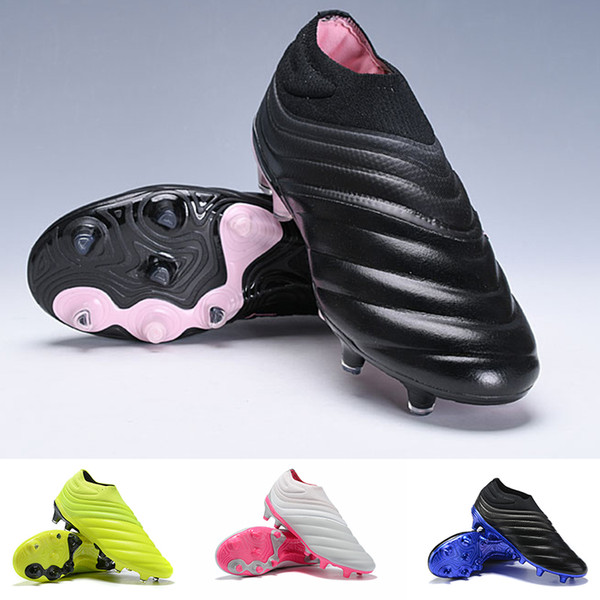 High Quality Mens Copa 19+ FG AG Hot Slip-On Champagne Solar Red Soccer Football Shoes Scarpe Calcio Cheap Cleats Size Trainers Comfortable