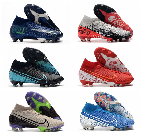 2019 mens soccer shoes Mercurial Superfly 7 Elite CR7 FG soccer cleats Neymar JR football boots cheap botas de futbol