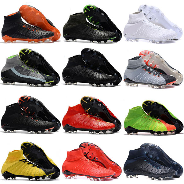 2018 Mens high ankle FG soccer cleats Hypervenom Phantom III DF soccer shoes neymar IC football boots cleats Men football shoes Cheap