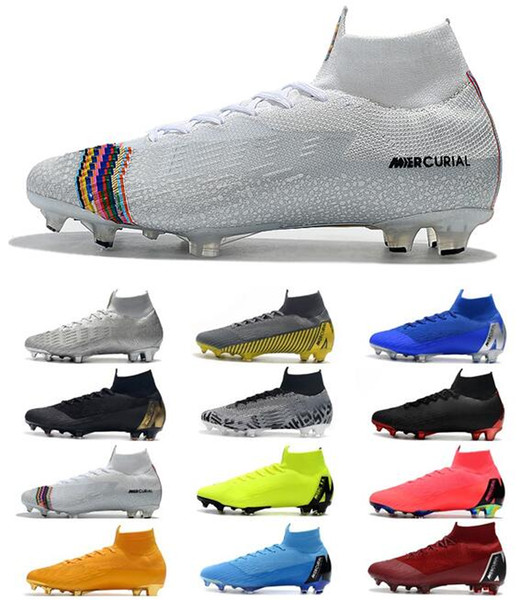 Mercurial Superfly VI 360 Elite FG KJ 6 XII 12 CR7 Mens Soccer Cleats Ronaldo Neymar High Heel Soccer Shoes ACC Football Boots