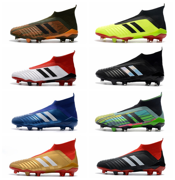 2018 Predator 18+ Soccer Cleats Firm Ground Cleats Mens Football Boots World Cup Paul Pogba Indoor Outdoor Football Shoes Zapatos