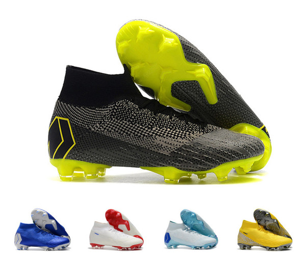 Desiger 2018 Word Cup Football Boots Men Mercurial Superfly VI 360 Elite Neymar FG Soccer Shoes High Ankle CR7 Indoor Soccer Cleats