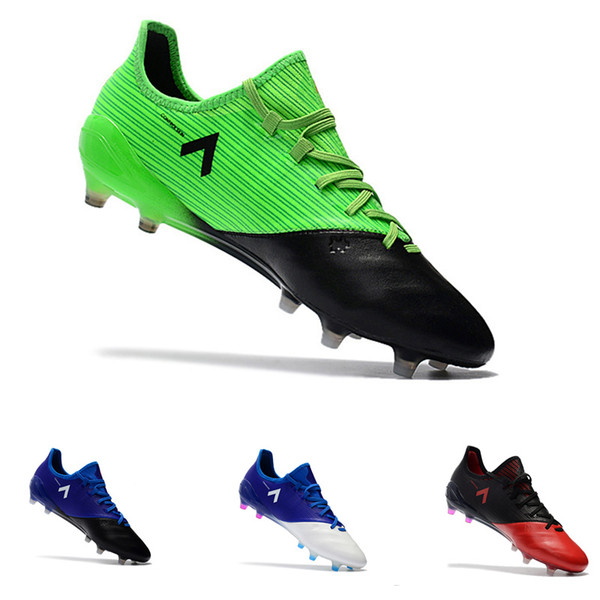 Ace 17.1 + PureControl Soccer cleats Kangaroo skin leather Low tops football boots black green red blue outdoor sports shoes FG