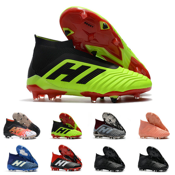 2018 Mens Football Cleats Predator 18+ 18.1 FG Paul Pogba Soccer Cleats Football Boots football Mania Accelerator chuteiras de futebol Cheap