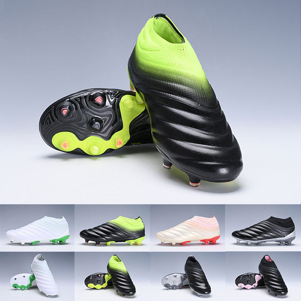 2019 Mens Copa 19+ 19.1 FG AG 19 Hot Slip-On Champagne Solar Red Soccer Football Shoes Boots Scarpe Calcio Cleats Size 39-45