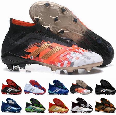 2018 New Predator 18 FG PP Paul Pogba Soccer Cleats Slip-On Chaussures De Football Boots Mens Predator 18+ High Top Soccer Shoes 39-45