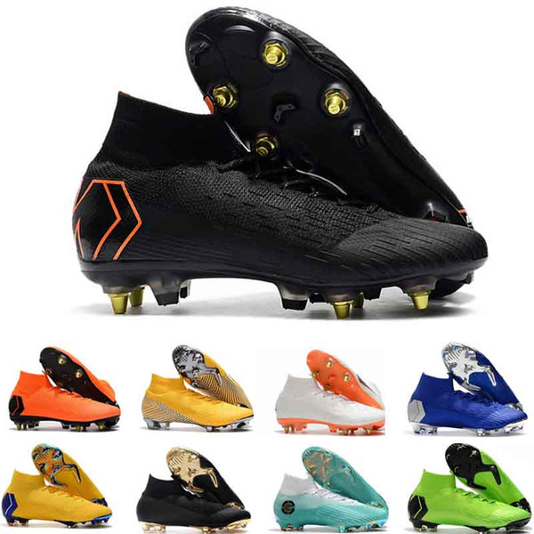 Mens High Ankle Football Boots CR7 Superfly KJ VI 360 Elite FG Soccer Shoes Superfly ACC Cristiano Soccer Cleats