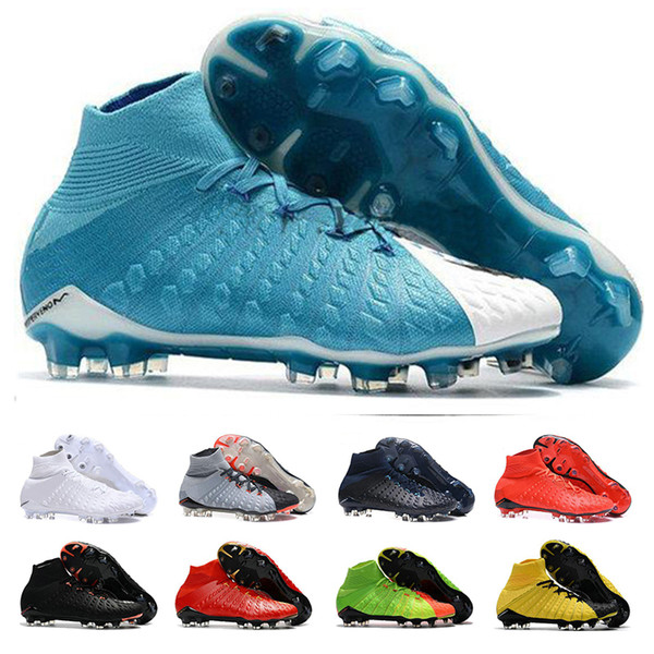 Mens Soccer Shoes Cleats Hypervenom Phantom III EA Sports FG footboos Shoes Soft Ground Football Boots Rising Fast Pack Neymar boots