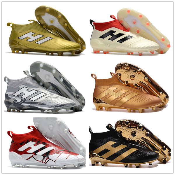 2017 KITH x ACE 17 + PureControl FG Dragon original soccer cleats ace 17.1 mens soccer shoes high ankle authentic football boots golden