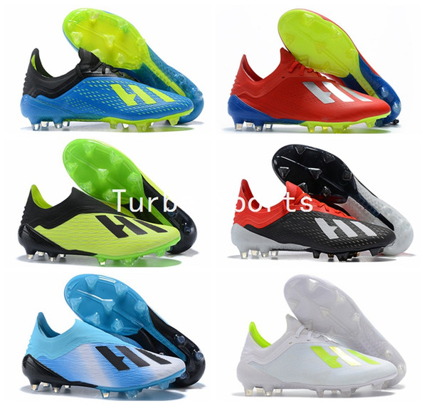 2018 World Cup X 18.1 knit FG Mens Soccer Cleats Crampons de football boots scarpe calcio zapatos botas de futbol SKELETALWEAVE Shoes