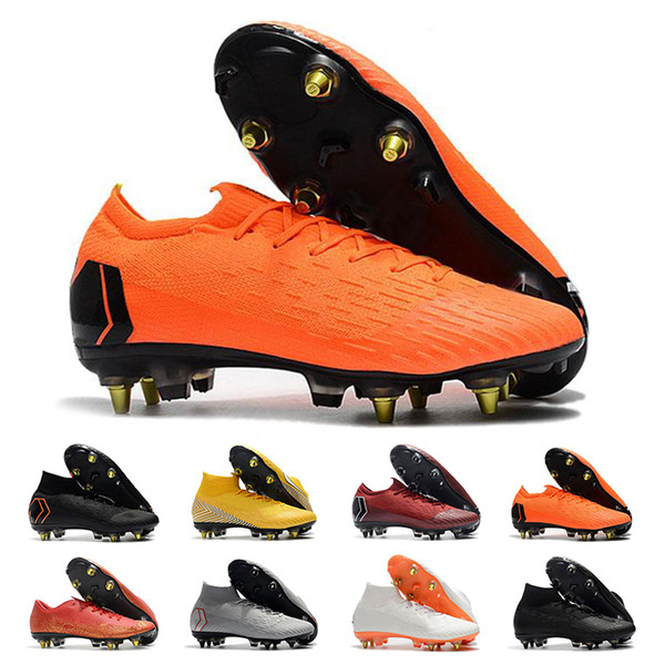 CR7 Football Boots Mercurial Superfly V FG Soccer Shoes New Arrival 2018 Sneakers C Ronaldo 7 Top Quality Silver Mens Soccer Cleats