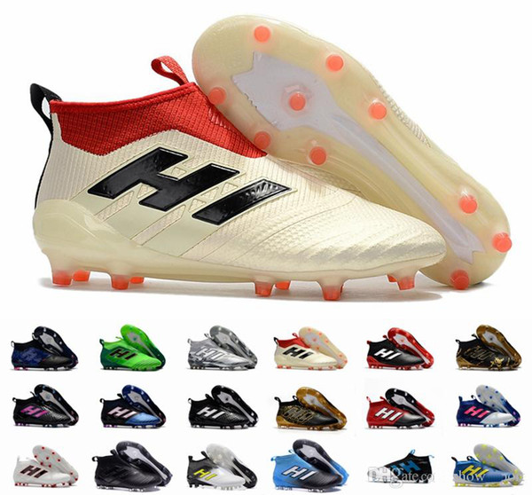 New Ace 17+ Purecontrol FG Champagne Outdoor Soccer Cleats Firm Ground Cleats Trainers shoes FG NSG ACE 17 Mens Football Boots Shoes